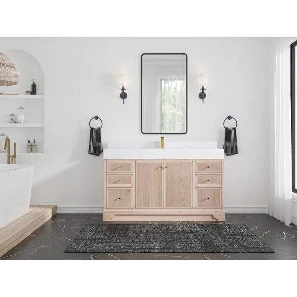 60'' Single Bathroom Vanity with Quartz Top | Wayfair North America