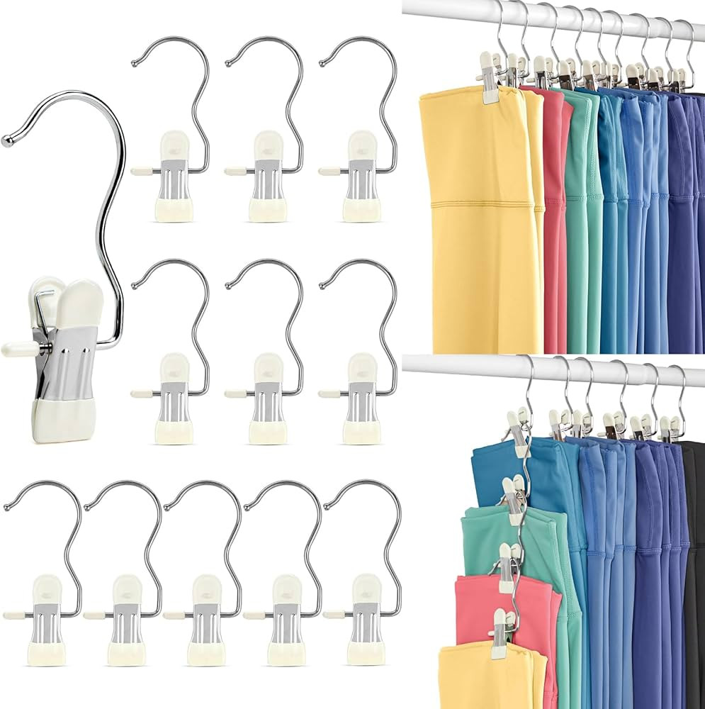 Closet Organizers and Storage Clips 40 Pack, Legging Organizer for Closet Yoga Pants Hangers Hang... | Amazon (US)