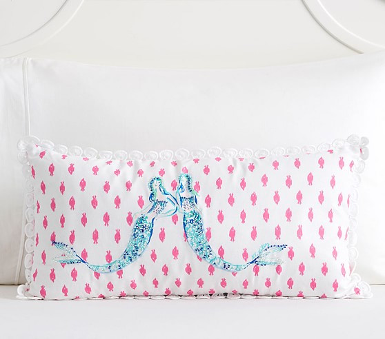 Lilly Pulitzer Mermaid Cove Lumbar Pillow | Pottery Barn Kids