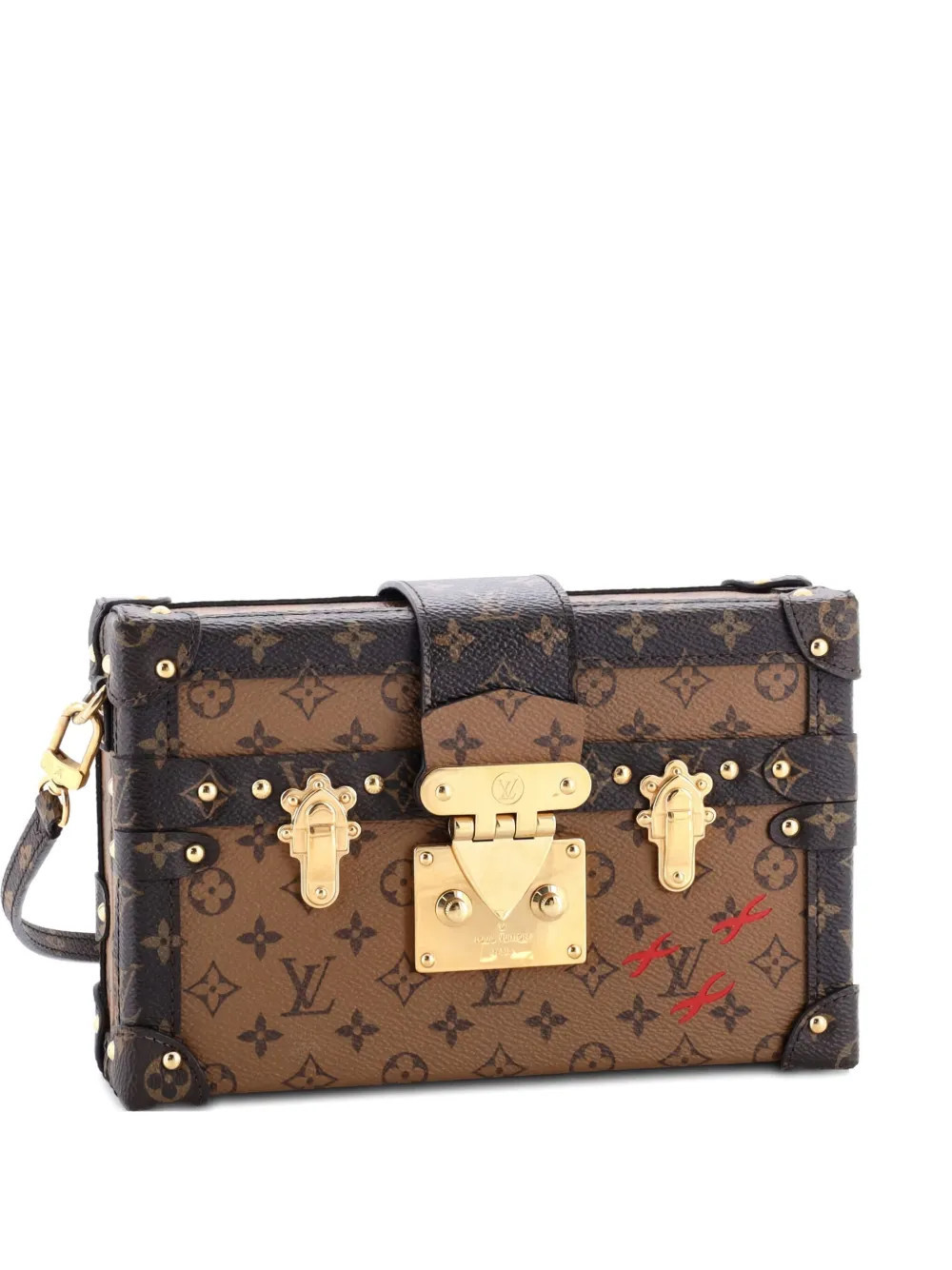 Louis Vuitton Pre-Owned Petite Malle Handbag Reverse Monogram Canvas clutch bag - Brown | Farfetch Global
