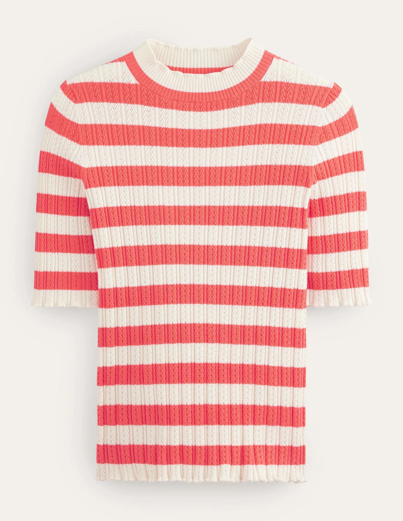 Ribbed High Neck Tee | Boden (US)