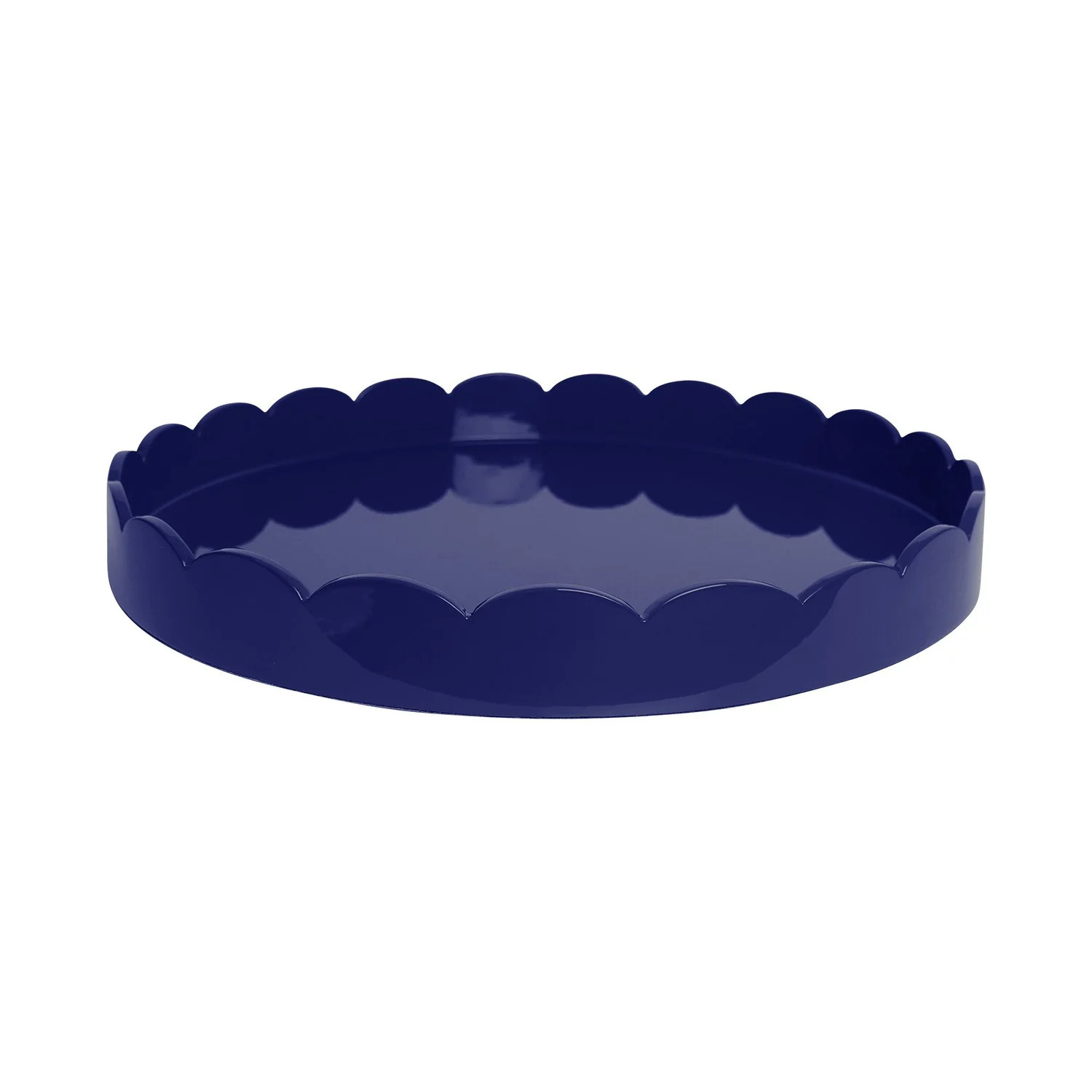 Navy Round Large Lacquered Scallop Tray | Addison Ross US