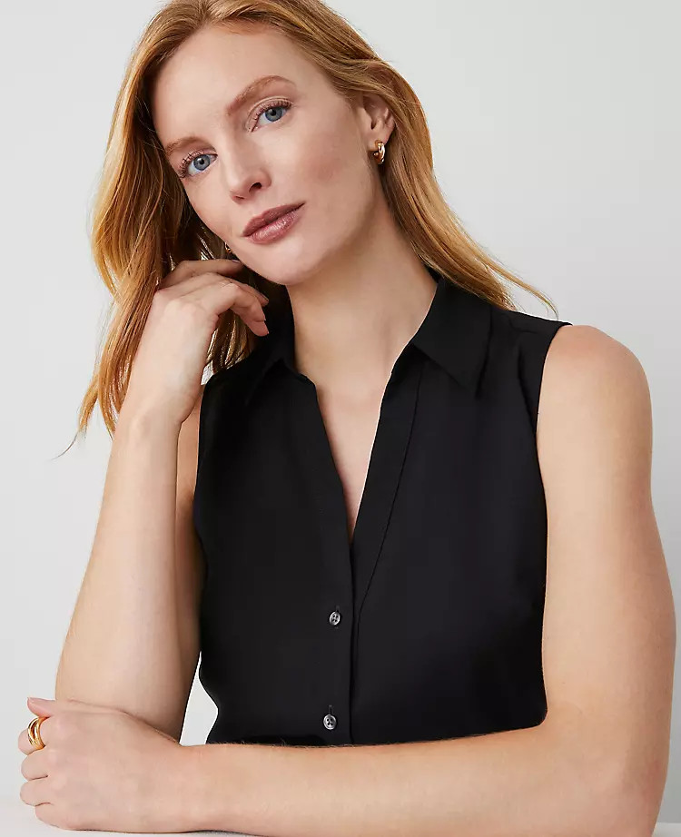 Sleeveless Essential Shirt | Ann Taylor (US)