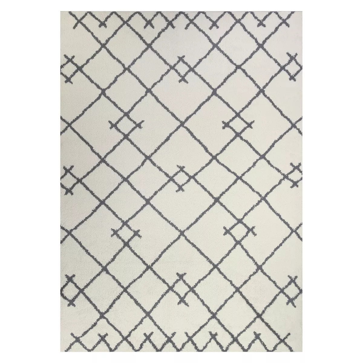 5'X7' Kenya Fleece Geometric Design Tufted Area Rug Cream - Threshold™: Modern Indoor Carpet, M... | Target