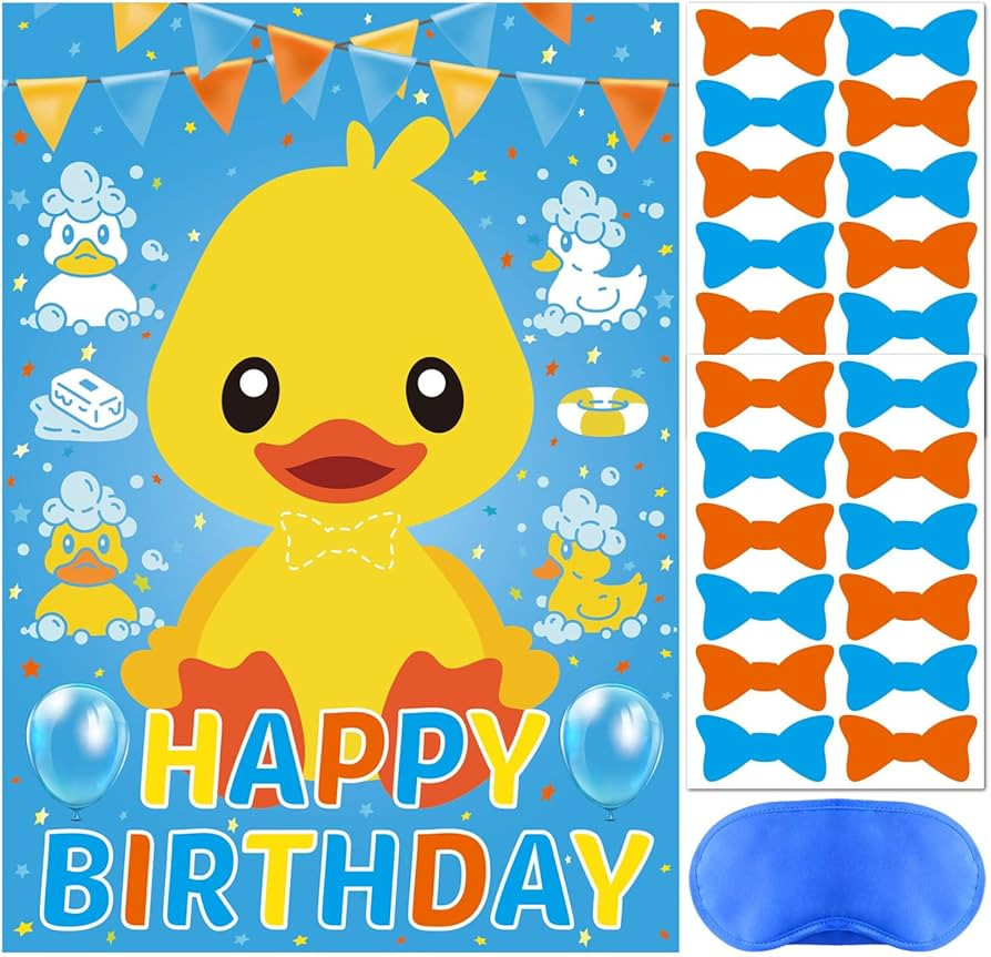 Pin The Tie on The Duck Party Game, Duck Birthday Party Supplies, Large Poster for Wall Home Room... | Amazon (US)