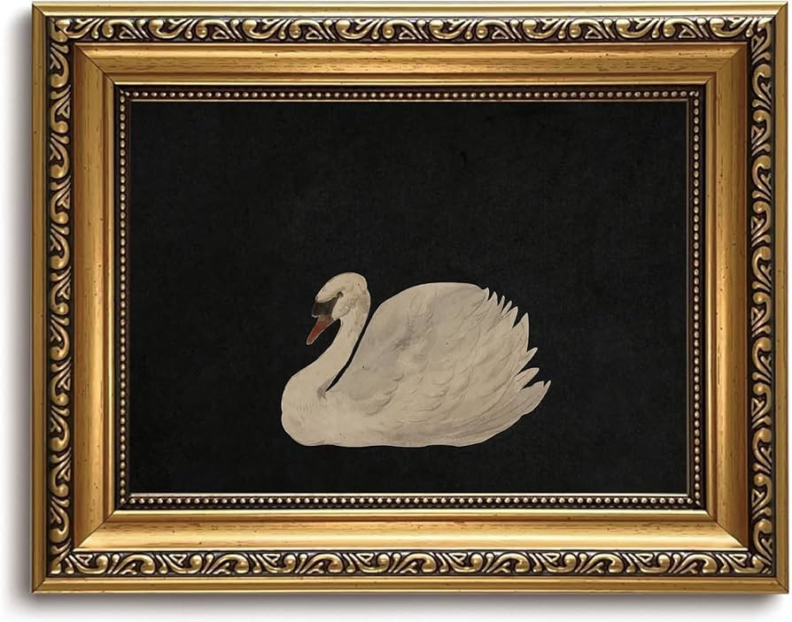 Mrysuart Vintage Gold Framed Wall Art Swan Canvas Prints Rustic Farmhouse Paintings Wall Decor An... | Amazon (US)