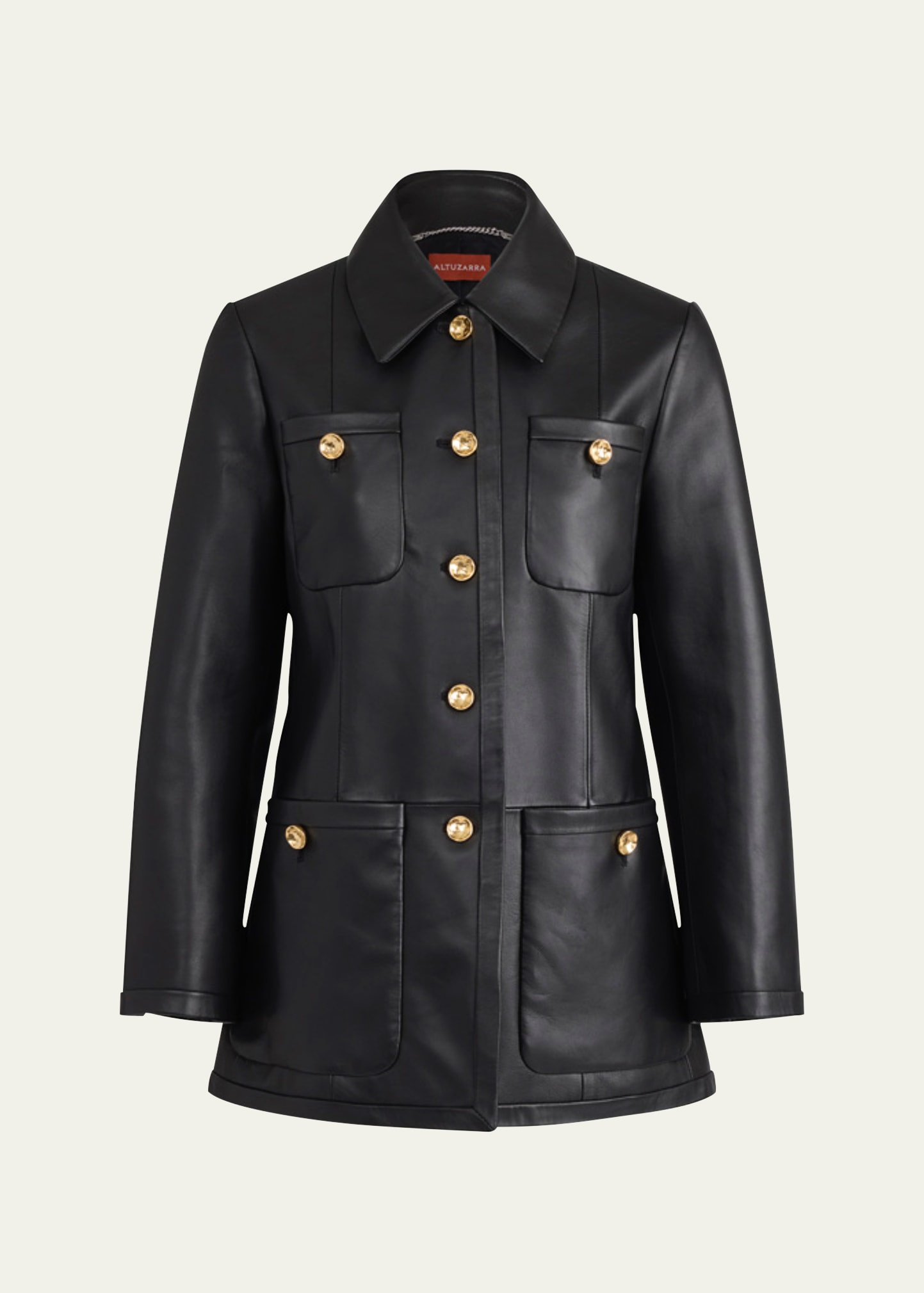 Altuzarra Leni Leather Single-Breasted Coat | Bergdorf Goodman