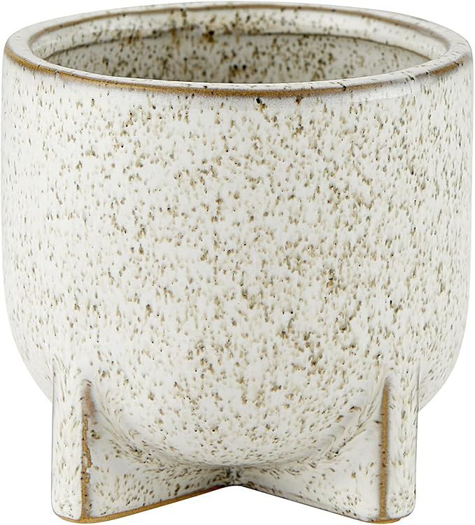 47th & Main Ceramic Footed Planter Pot, 4" Tall, White Speckled | Amazon (US)