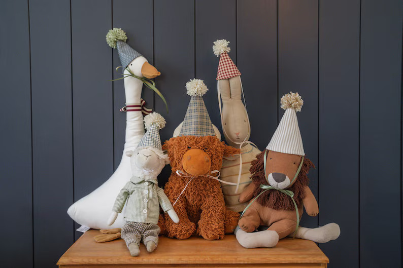 Stuffed Animal Party Hats – Set of 5 Mini Plaid & Stripe Hats - Etsy | Etsy (US)