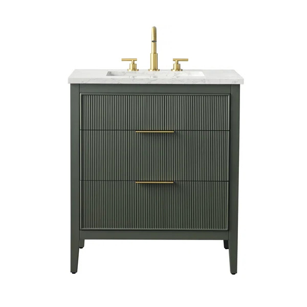 Bilroy Egremt 30'' Single Bathroom Vanity with Engineered Stone Top | Wayfair North America