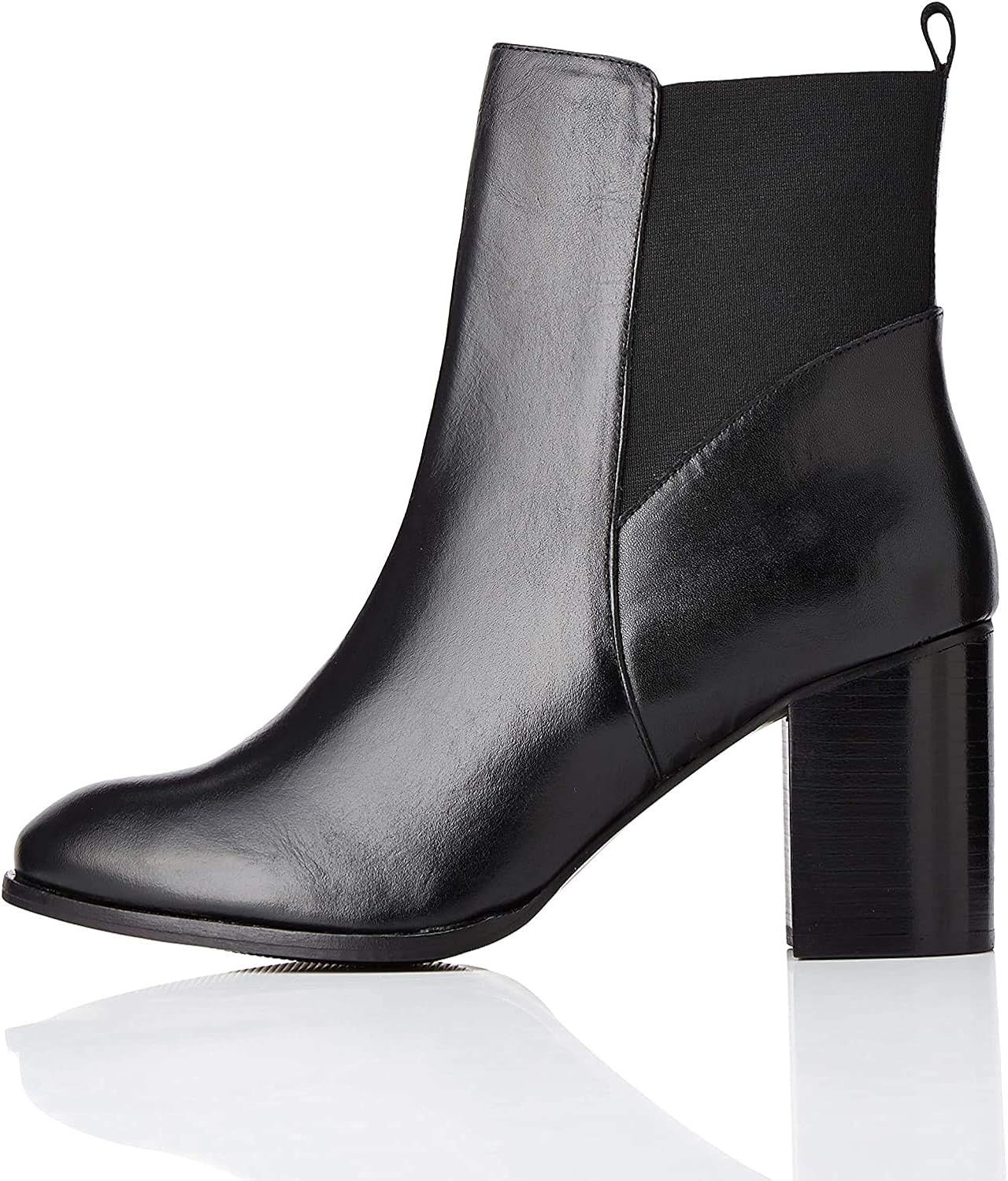 Amazon Brand - find. Women's High Heeled Leather Chelsea Boots | Amazon (US)