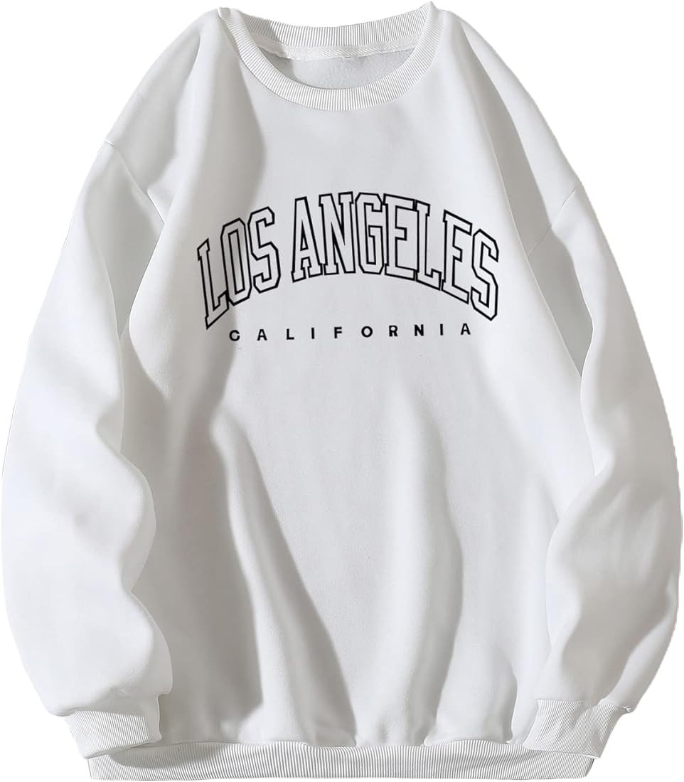 WDIRARA Men's Letter Graphic Round Neck Long Sleeve Sweatshirt Casual Tops | Amazon (CA)