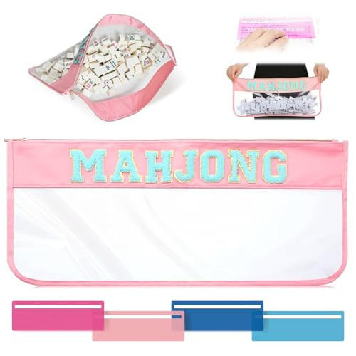 YUVFUDUOV American Mahjong Bag - Cute Mahjong Tiles Travel Bag, Empty Waterproof Storage Case for 166 Tiles with 4 Line Finders (Case Only) | Amazon (US)