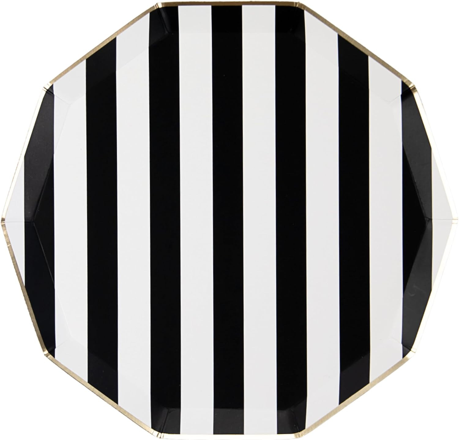 Bonjour Fête Black Cabana Stripe Plates, Pack of 8, 10.75" | Amazon (US)