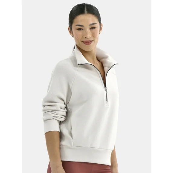 Avia Women's and Women's Ottoman 1/2 Zip Sweatshirt, Sizes XS-4X | Walmart (US)