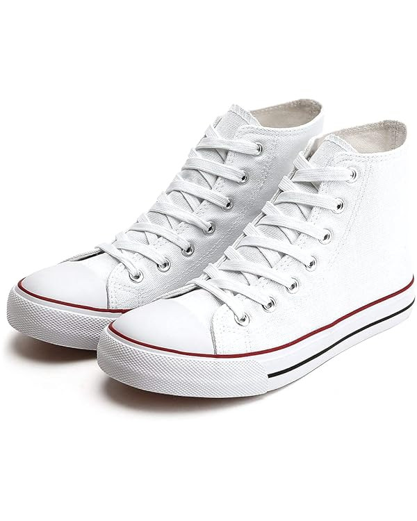 Womens Canvas Sneakers High Top Lace ups Casual Walking Shoes | Amazon (US)