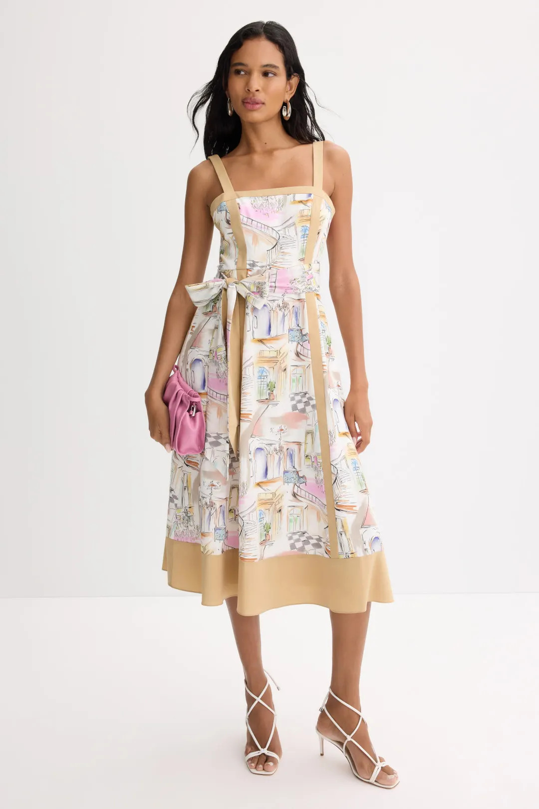 Badgley Mischka Watercolor Midi Dress | Rent the Runway