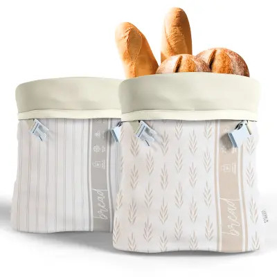 Nectar & Nest Beeswax Bread Bags, Set of 2, Reusable Organic Cotton, 13"x17" in Gray at Nordstrom | Nordstrom