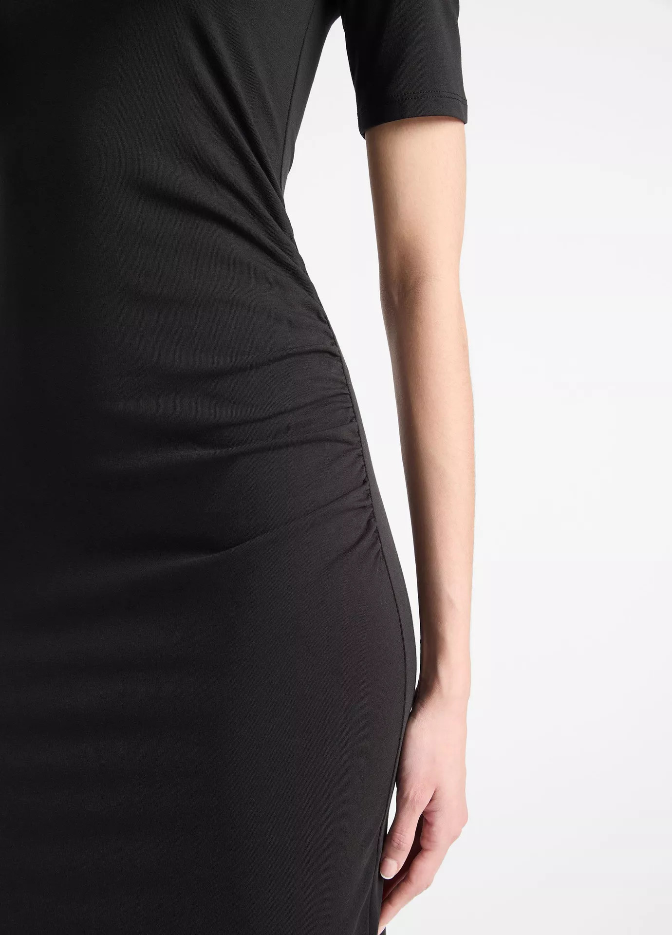 Pima Cotton-Blend Side-Drape Dress | Vince LLC