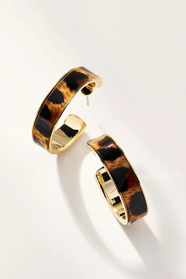 Animal Print Large Hoop Earrings | Anthropologie (US)