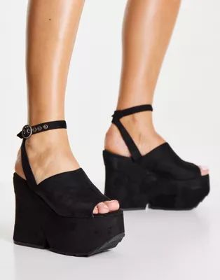 Lamoda platform heel sandals with cleated sole in black | ASOS | ASOS (Global)