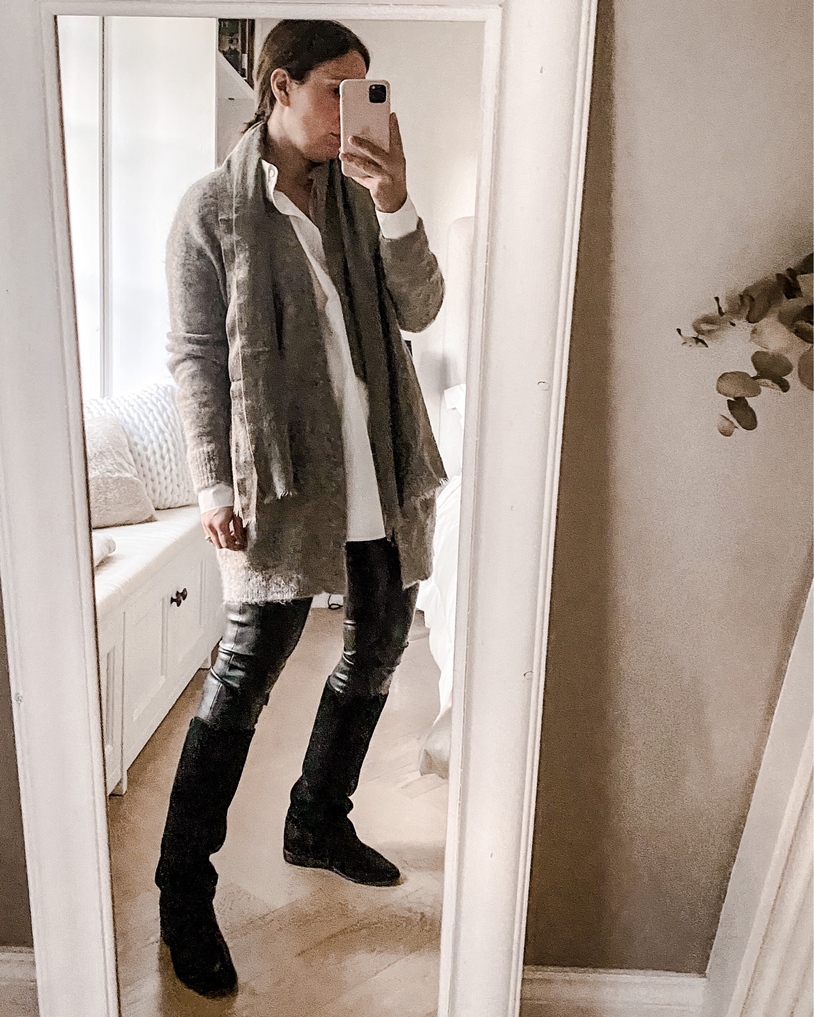 White grey and black. Layering in sweater and leather while waiting for winter to end  

#LTKworkwear #LTKstyletip #LTKeurope