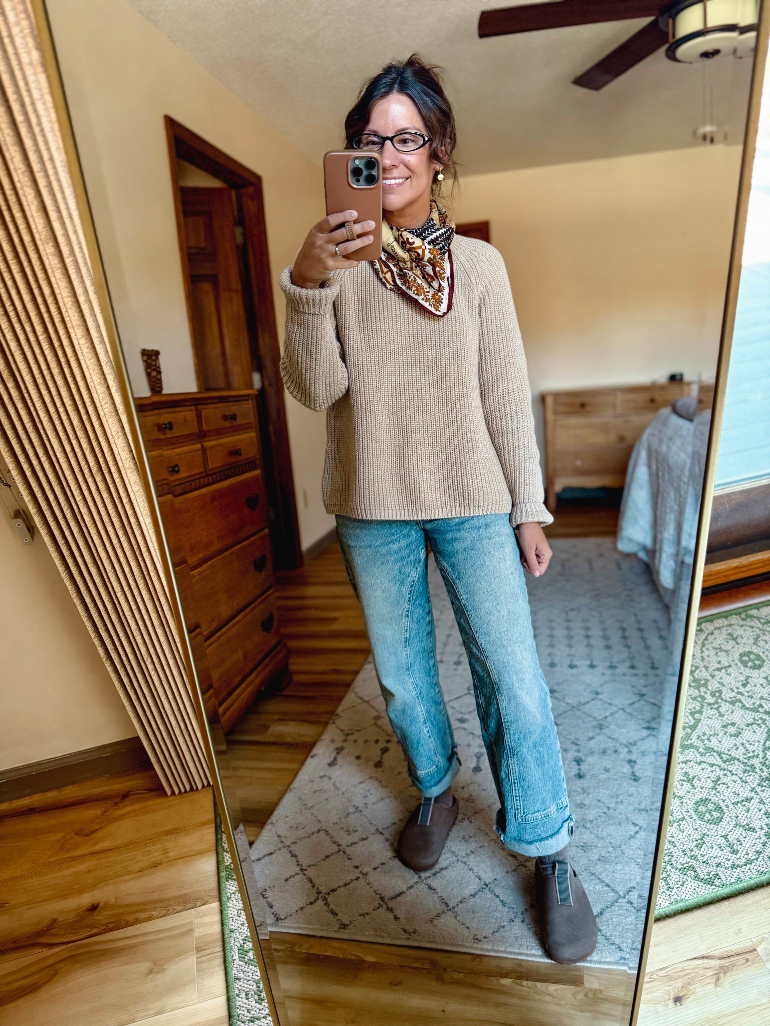 Wearing size small in my cotton sweater, 24 short in my jeans (short is sold out but I think you could potentially cut them off bc they’re raw hem), and my true size 6 in my clogs 

#LTKFindsUnder100 #LTKSeasonal #LTKPetite