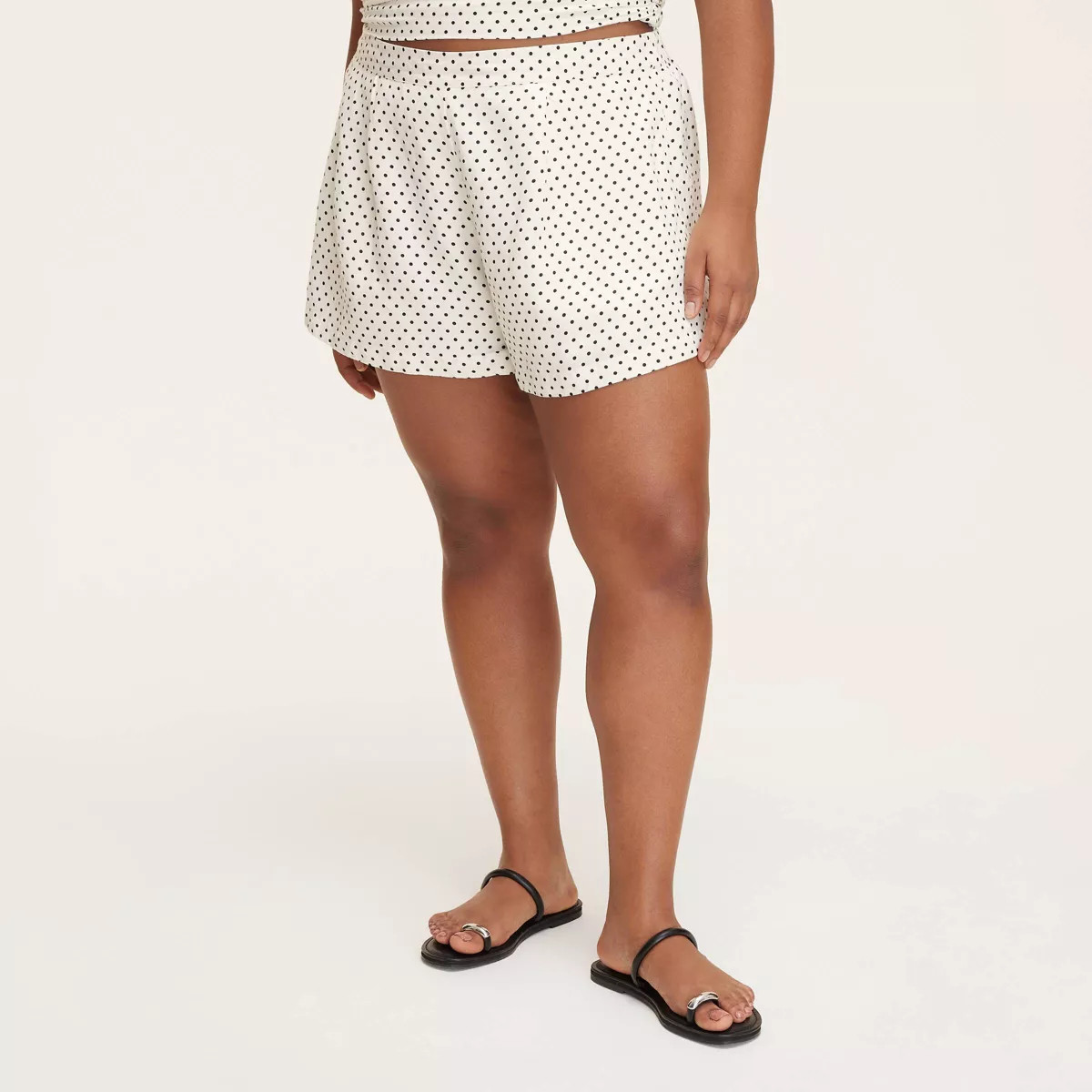 Women's Mini Polka Dot Linen Flared High Rise Shorts - kate spade new york x Target Cream/Black | Target