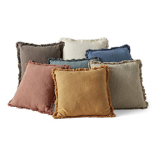 Linden Street Solid Texture Slub Square Throw Pillow | JCPenney