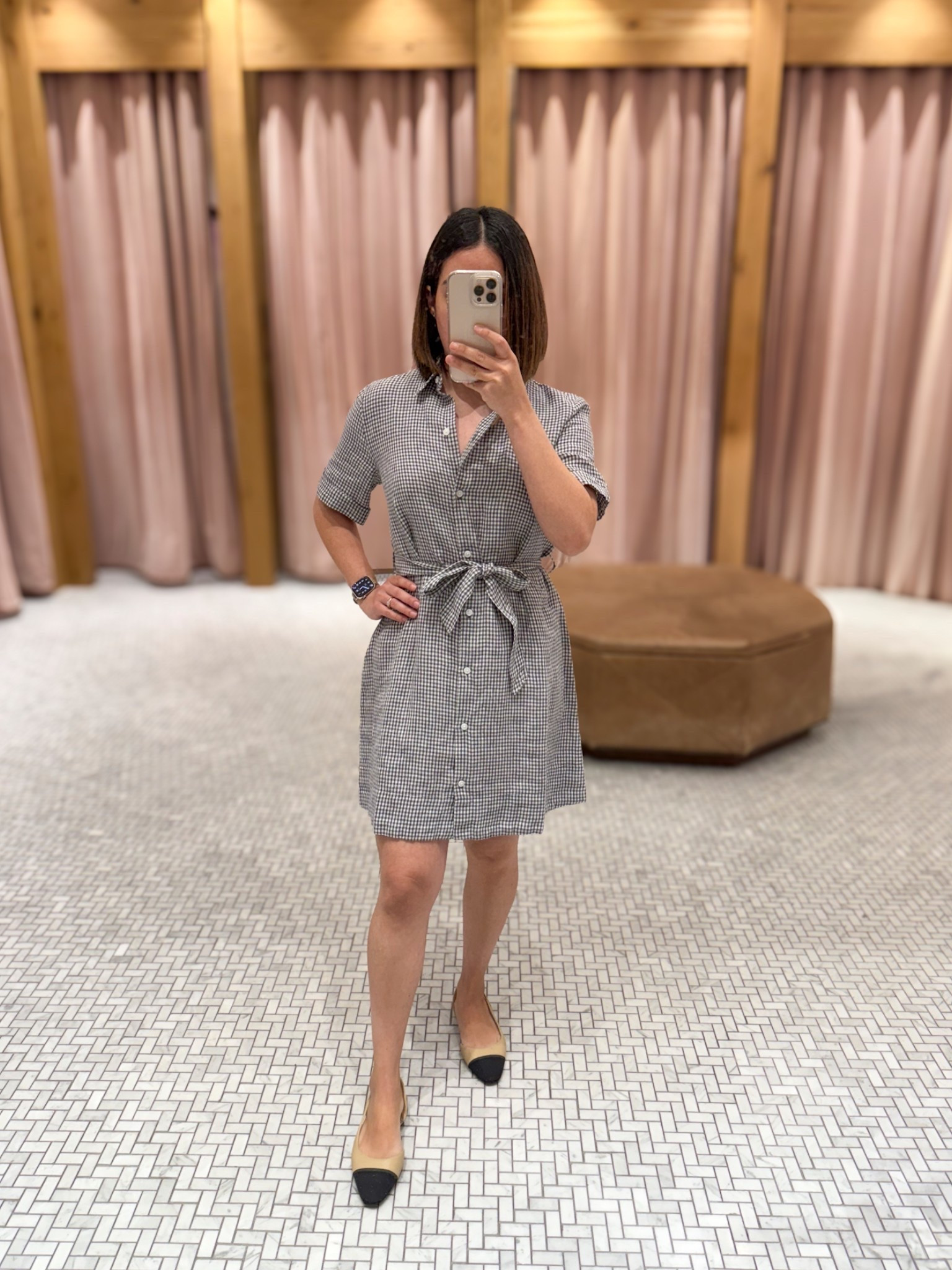 Shirt dress is size S, lightweight and flowy. It comes with a belt to accentuate the waist. 100% organic linen 

Flats are size 6US and are true to size 

For reference:

I am 5’2” (158cms)
129lbs (58kgs)

#LTKU #LTKStyleTip #LTKPetite