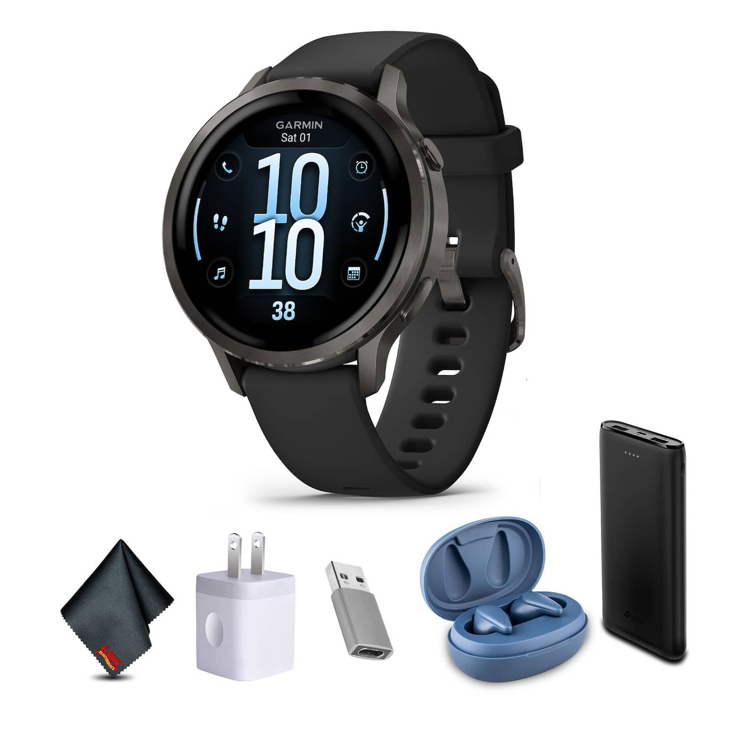 Garmin - Venu 4, 41mm, Advanced Health and Fitness GPS Smartwatch, Slate with Black Silicone Band - Black - (2025) | Best Buy U.S.