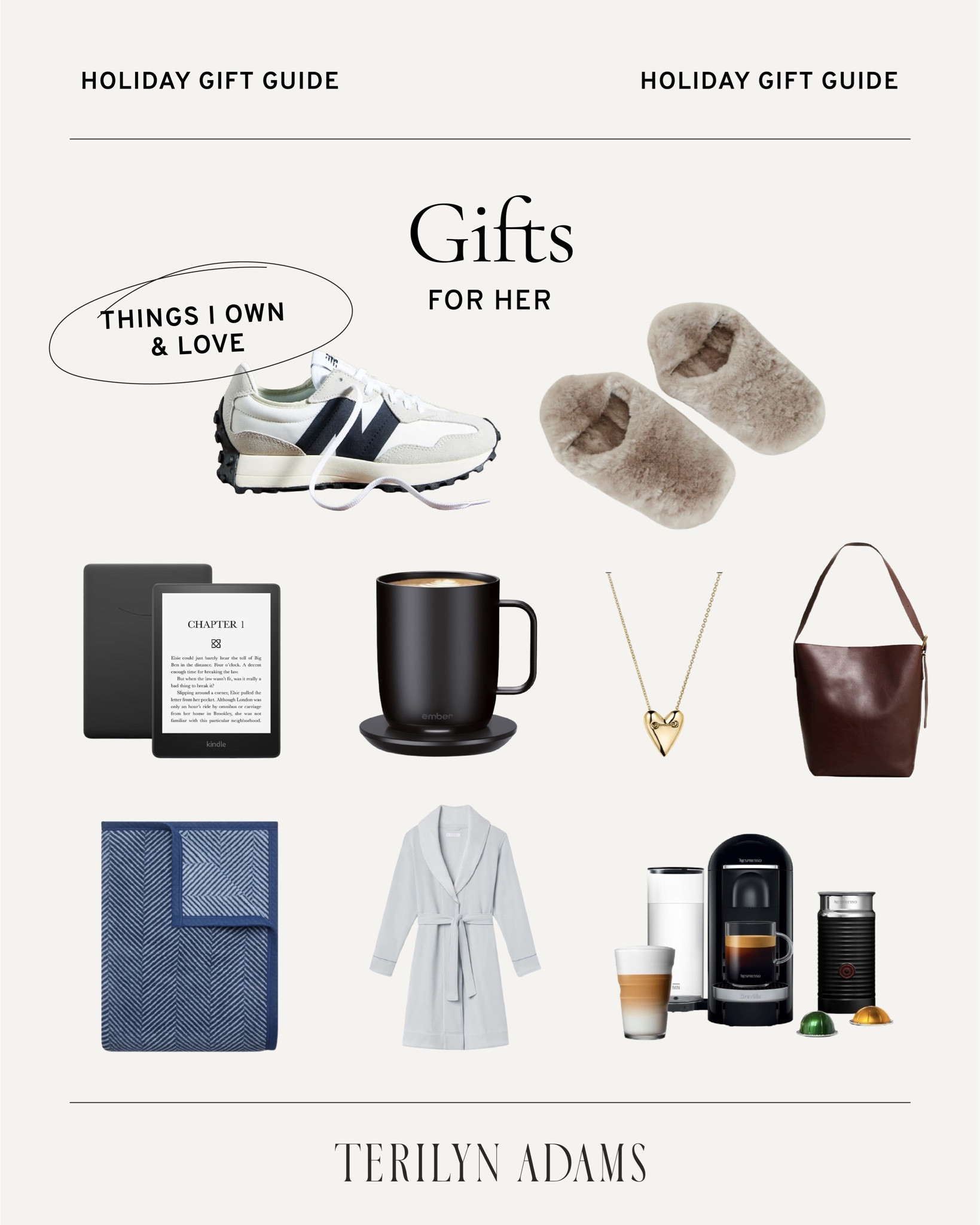 My top picks for the girls you’re shopping for this season. My favorite sneakers EVER are almost fully stocked, and so many of the picks on this list are also on sale for BFCM! 

The cozy bathrobe, Nespresso machine, leather tote bag, Kindle e-reader, and New Balance sneakers are my top picks. 

#LTKCyberWeek #LTKGiftGuide #LTKSeasonal