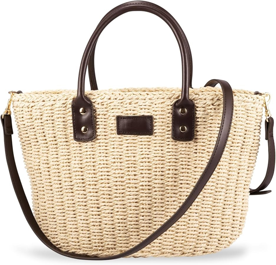Straw Bag for Women - Handmade Women's Straw Purse Bag - Adjustable Shoulder Strap - Perfect for ... | Amazon (US)