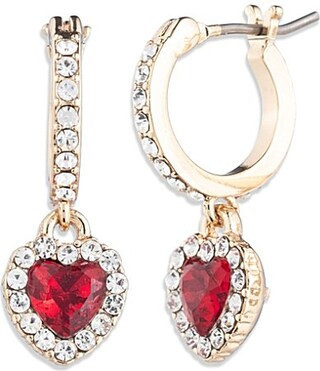Givenchy Heart Drop Hoop Earrings - Gold/Red Cherry | Dillard's