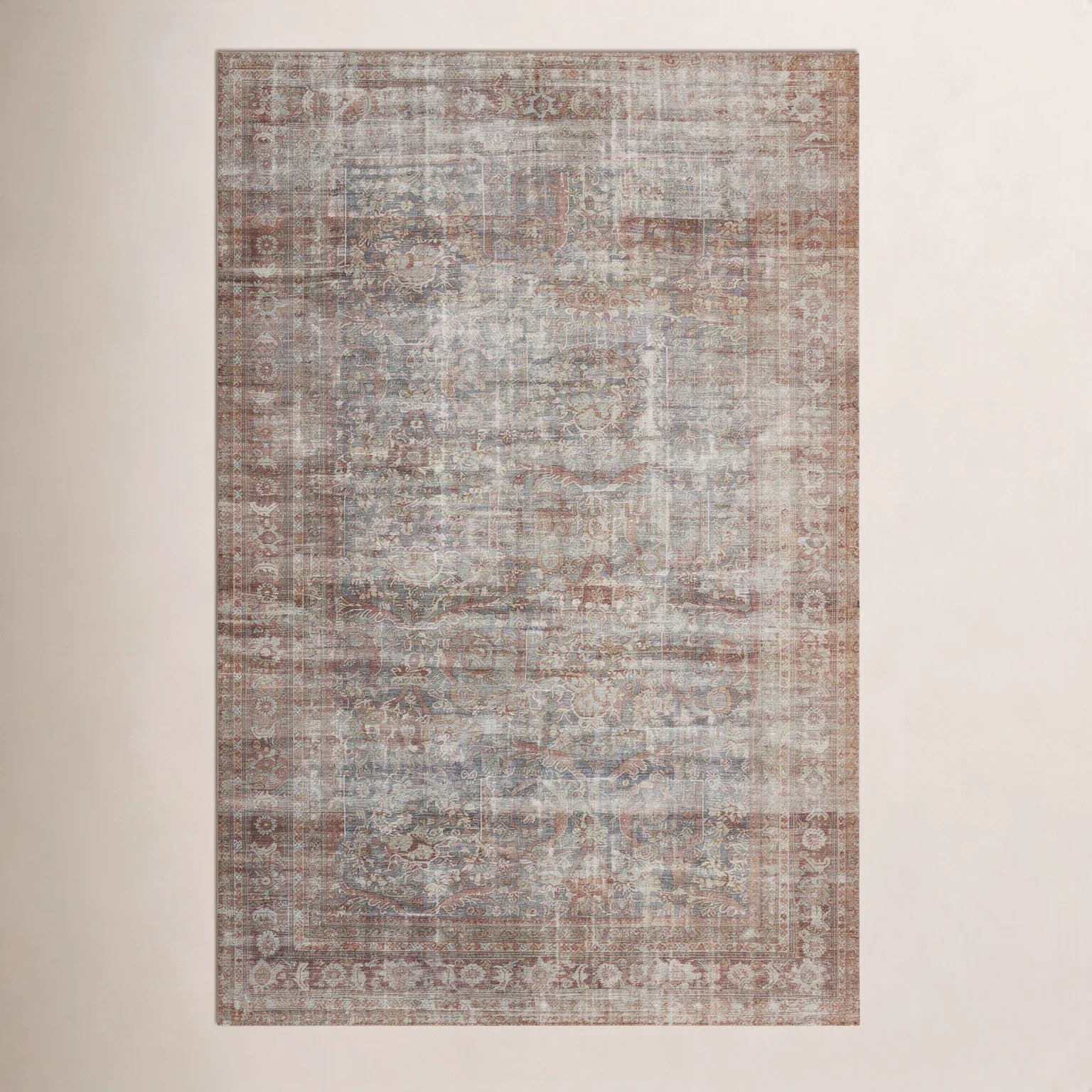 Chris Loves Julia x Loloi Jules Oriental Lagoon/Brick Area Rug | Wayfair North America
