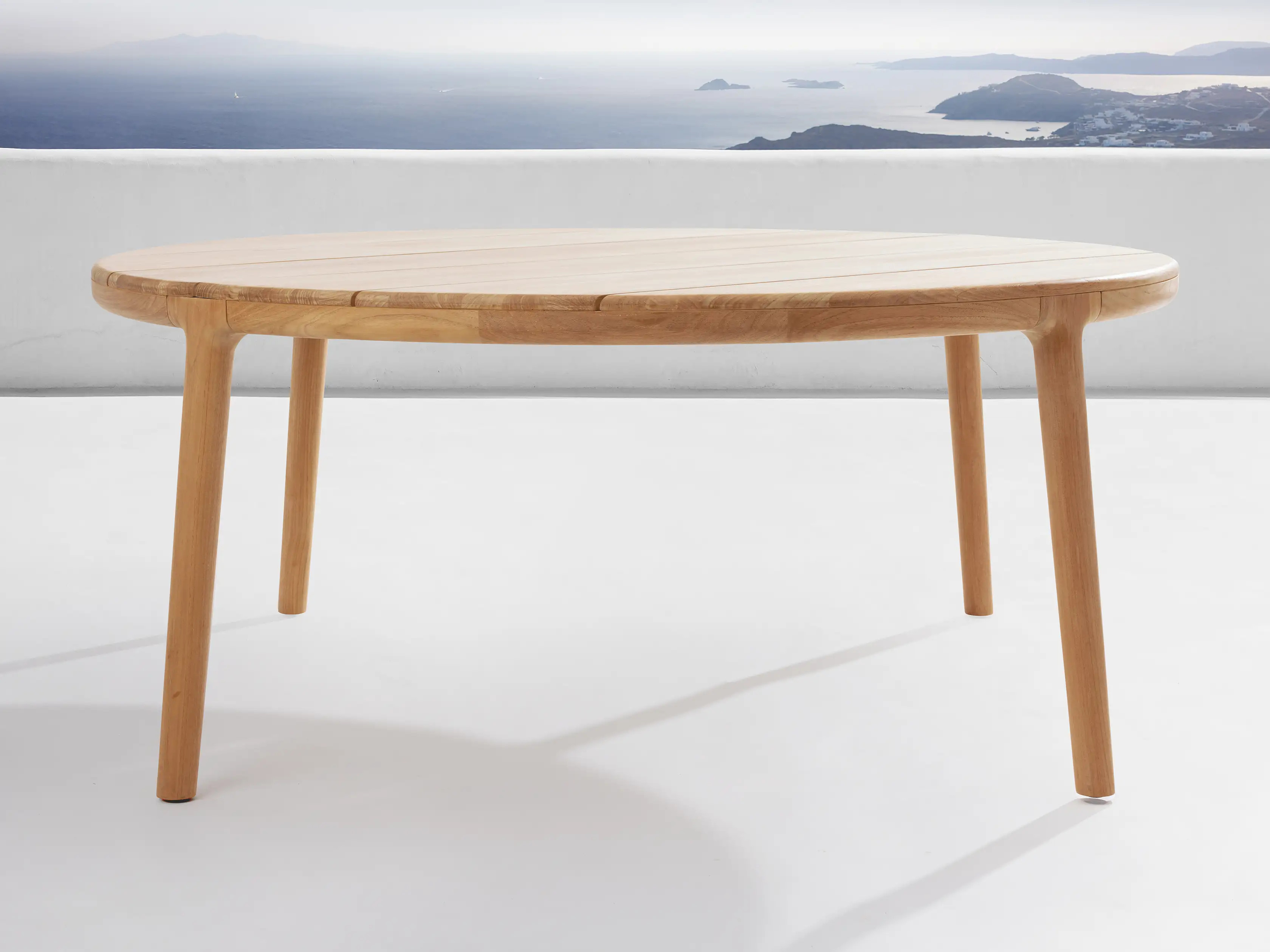 Puglia Outdoor Teak Round Dining Table | Arhaus