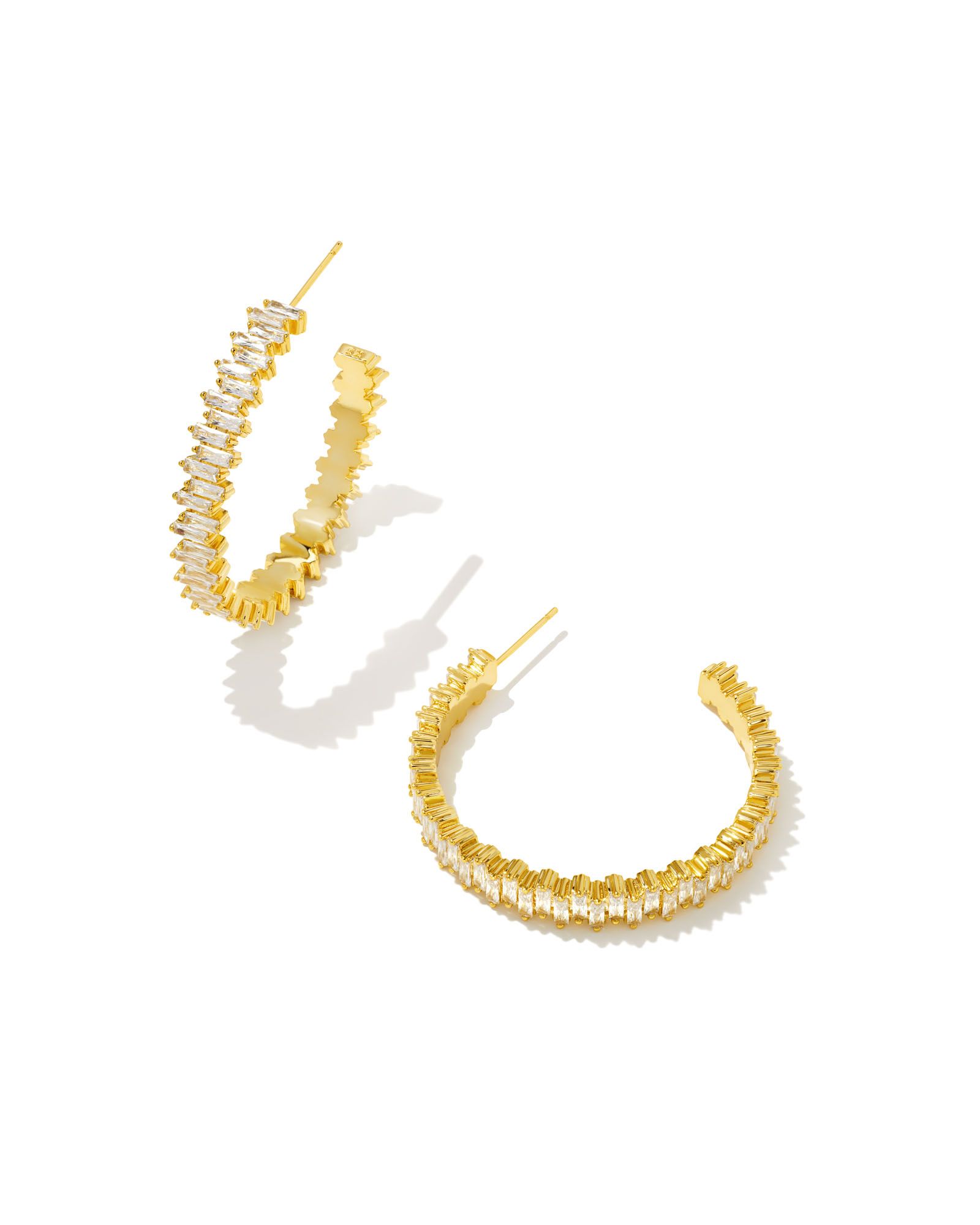 Juliette Gold Hoop Earrings in White Crystal | Kendra Scott