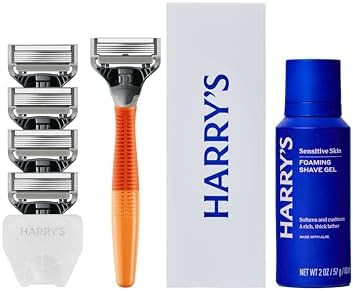Harry's Original Shaving Kit for Men - Razor Handle, 5 Razor Blade Refills, Foaming Shave Gel, an... | Amazon (US)