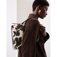 Autograph Hair On Leather Animal Print Shoulder Bag - 1SIZE - Natural Mix, Natural Mix | Marks & Spencer IE