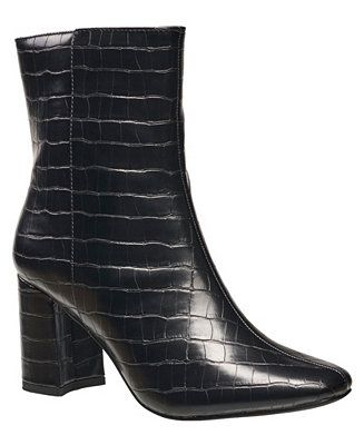 H Halston Women's Ella Heeled Croco Boots - Macy's | Macy's