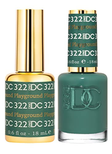 DND DC Gel Polish Set, Green Collection, UV/LED Gel Polish and Air Dry Nail Lacquer, Matching Chip-Free Polish Duo, 322 Playground, 0.5 Fl Oz | Amazon (US)
