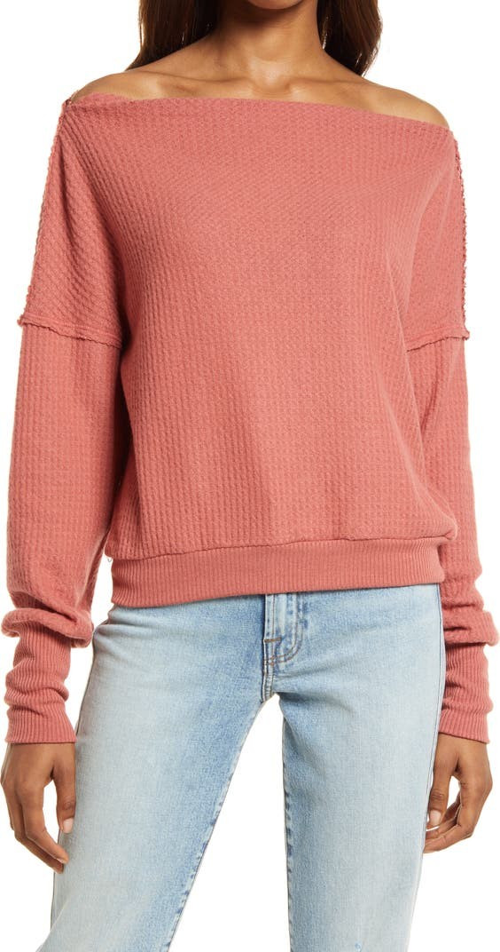 Off the Shoulder Thermal Knit Top | Nordstrom