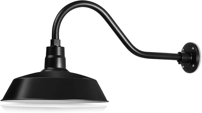 14in. Satin Black Outdoor Gooseneck Barn Light Fixture With 22in. Long Extension Arm - Wall Sconc... | Amazon (US)