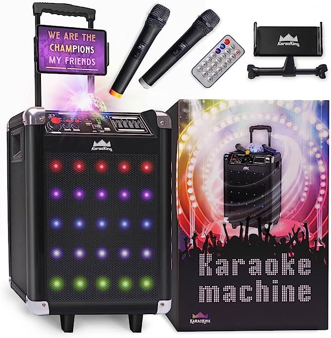 KaraoKing Wireless Karaoke Machine for Adults & Kids 4 in 1: Karaoke, Disco Ball, Bluetooth Party... | Amazon (US)