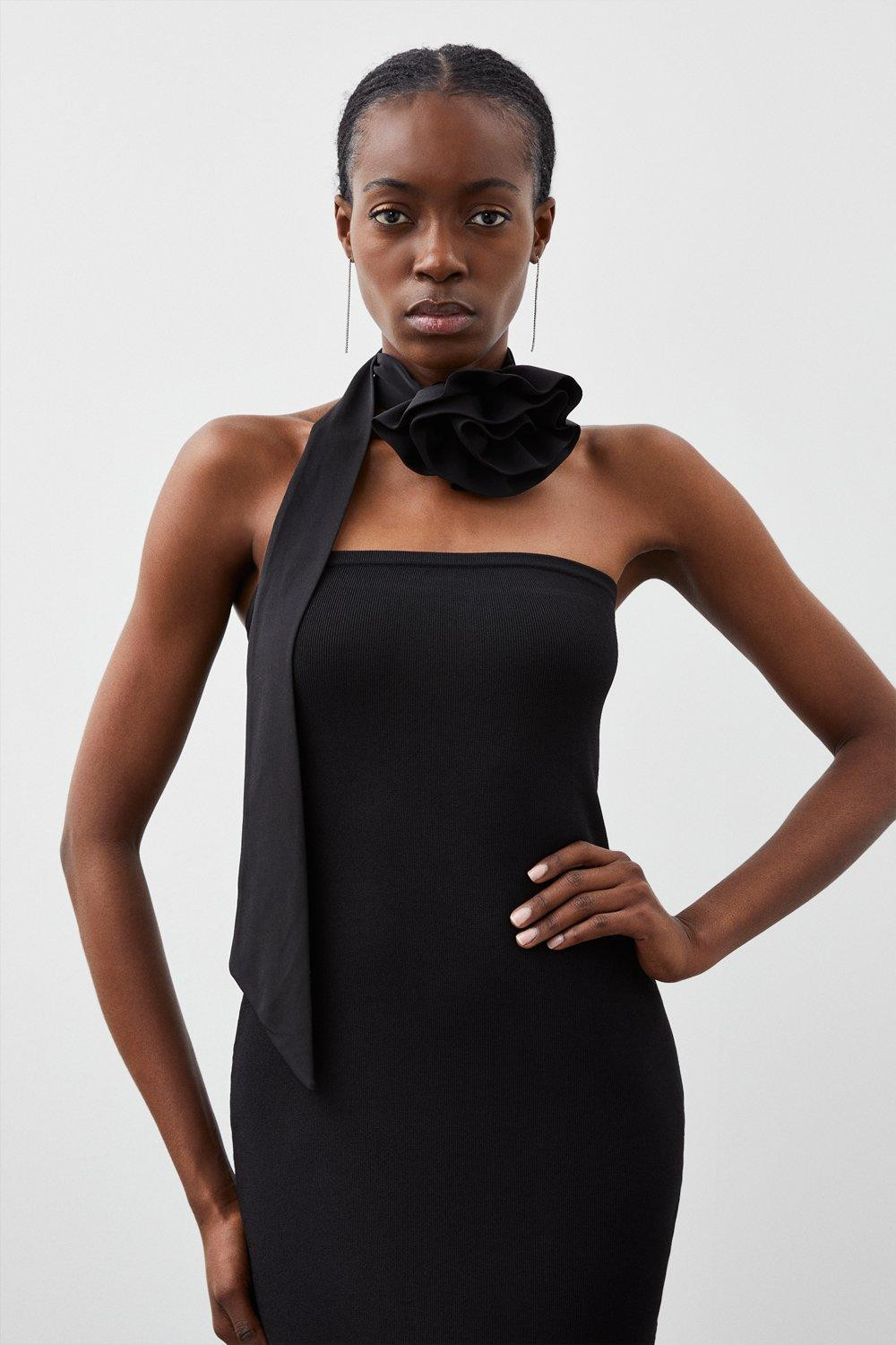 Rosette Neck Tie | Karen Millen UK + IE + DE + NL