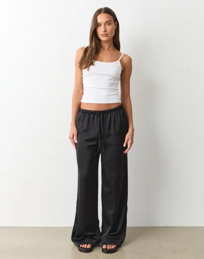 Tie Waist Wide Leg Satin Pant | Glassons (Australia)