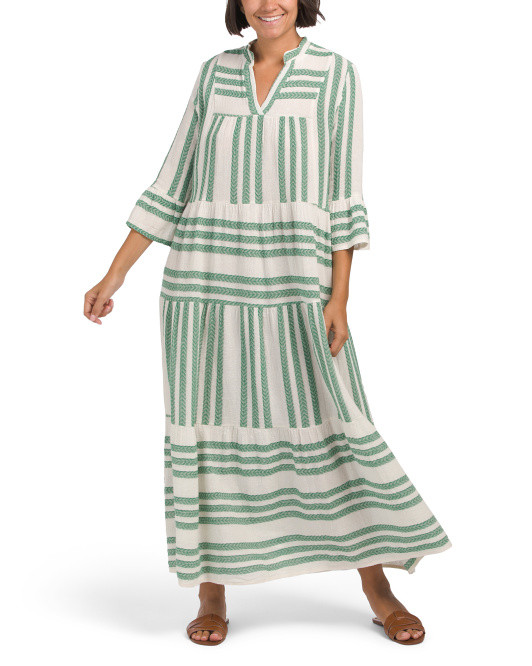 Made In Italy Chevron Stripe Maxi Dress | TJ Maxx