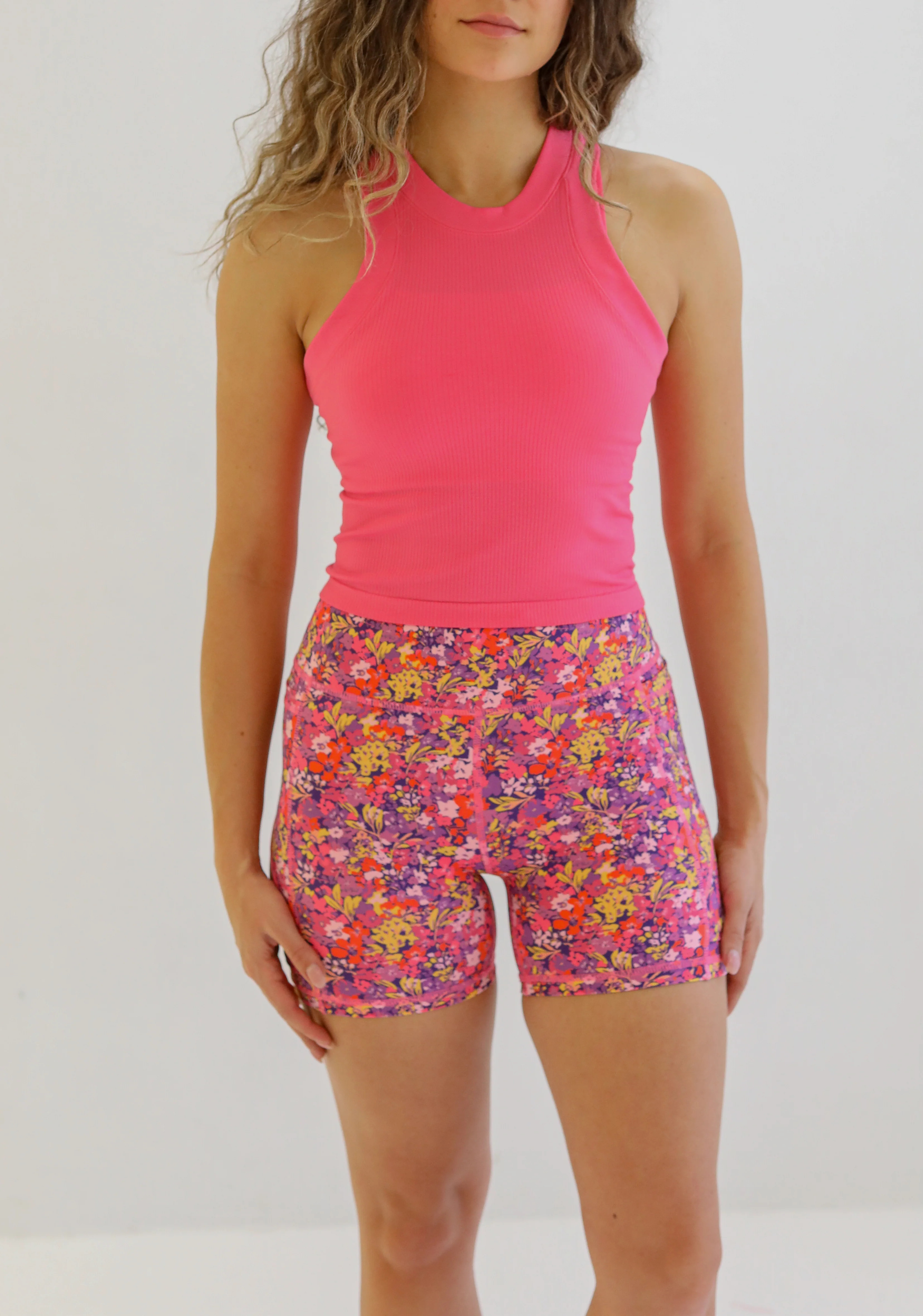 Bella Ribbed Crop Tank - Dragonfruit | Senita Athletics