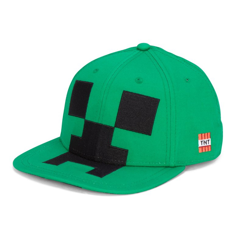 Minecraft Snapback Baseball Hat for Youth Boys or Girls - Green Creeper Face Mob, One Size | Walmart (US)