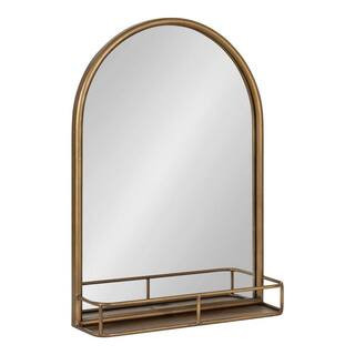 Estero 28.00 in. H x 20.12 in. W Modern Arch Gold Framed Accent Wall Mirror | The Home Depot